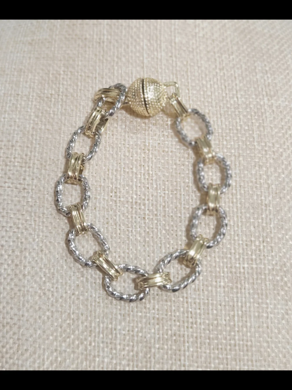 Two-Tone Gold & Silver Link Bracelet